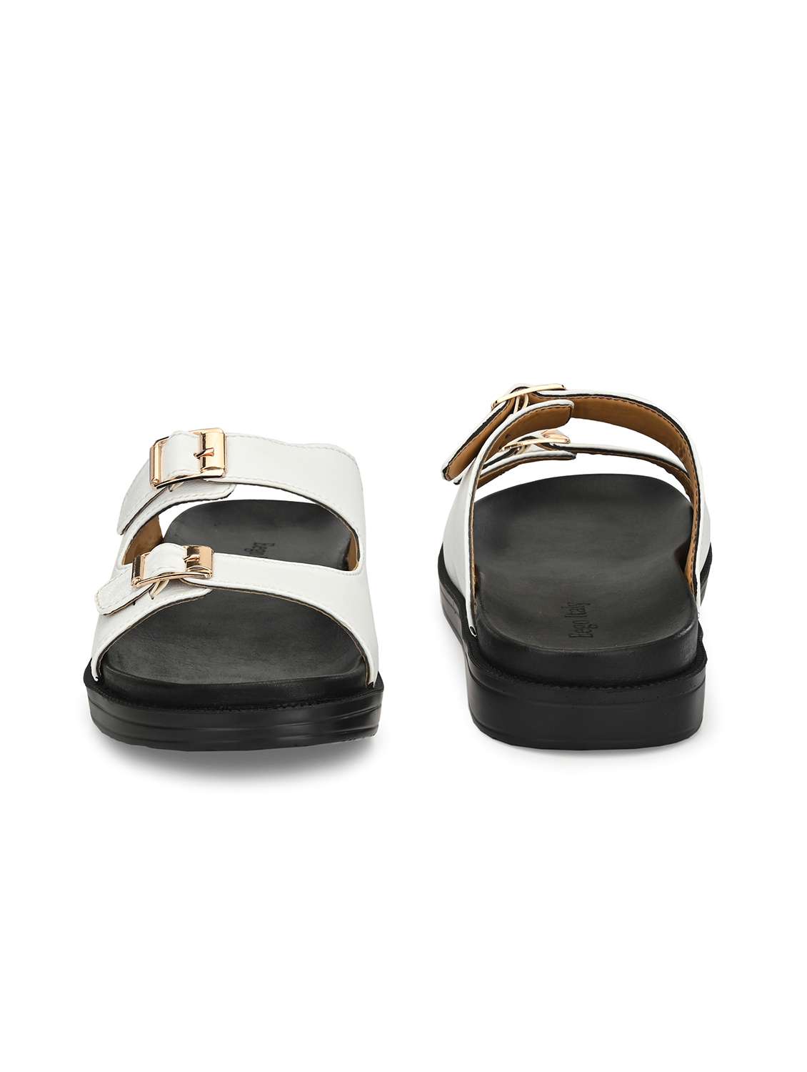 white synthetic & mesh slip on slippers - 19977199 -  Standard Image - 3