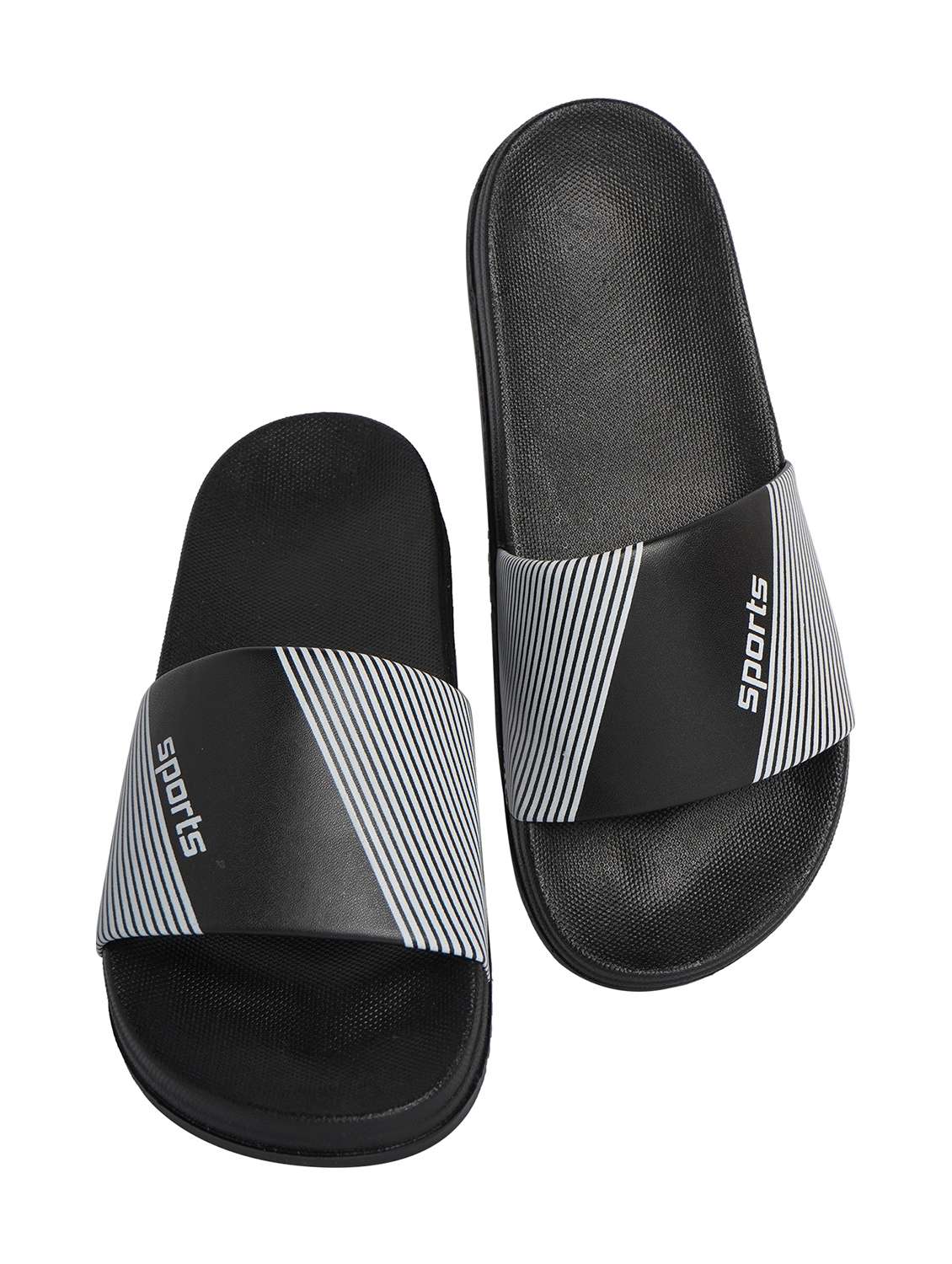 black resin slip on flip flops - 19977760 -  Standard Image - 3