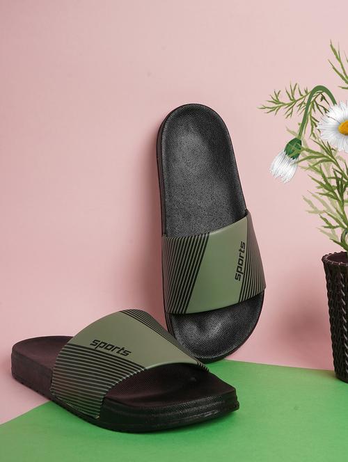 green resin slip on flip flops - 19977765 -  Standard Image - 0