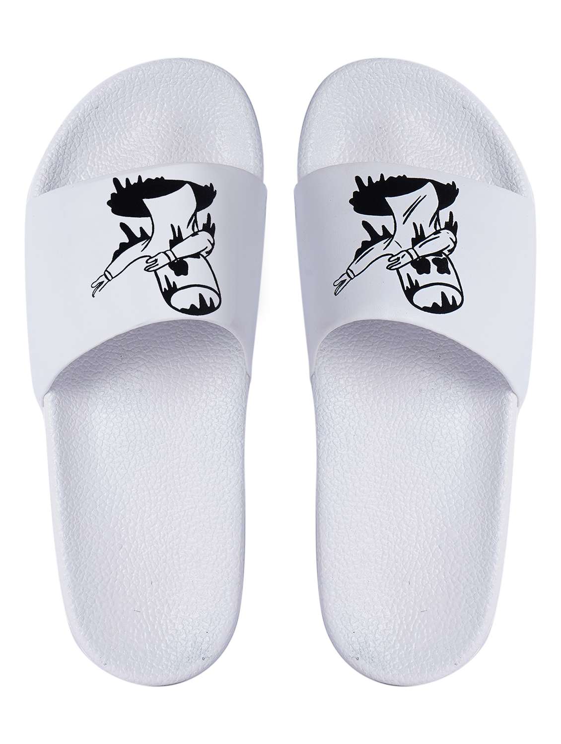 white resin slip on flip flops - 19977817 -  Standard Image - 3