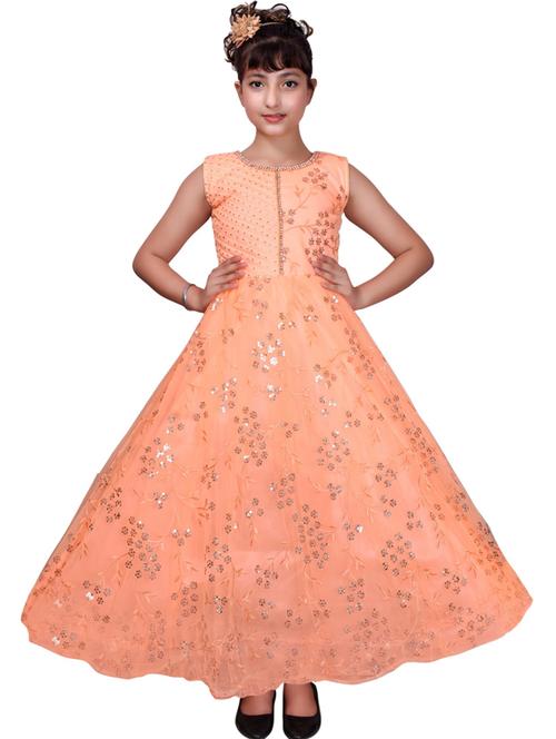 round neck embellished party gown - 19980181 -  Standard Image - 0
