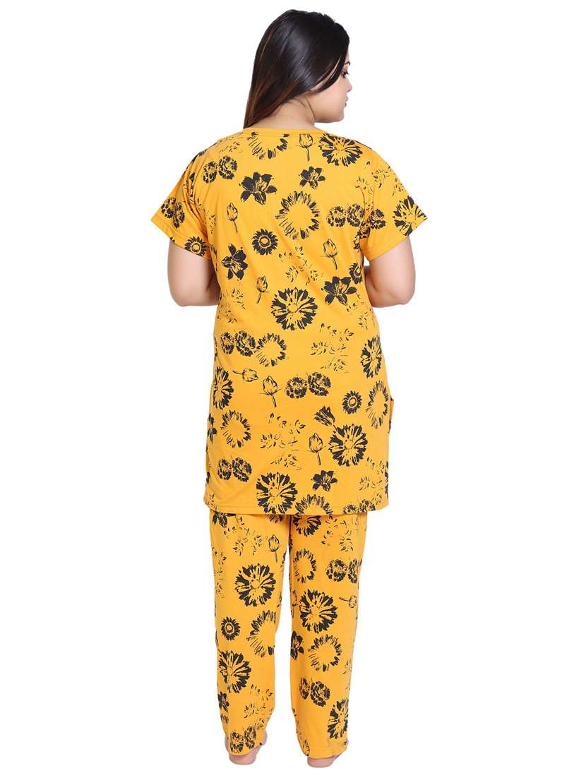 round neck printed nightwear pyjama set  - 19981076 -  Standard Image - 3
