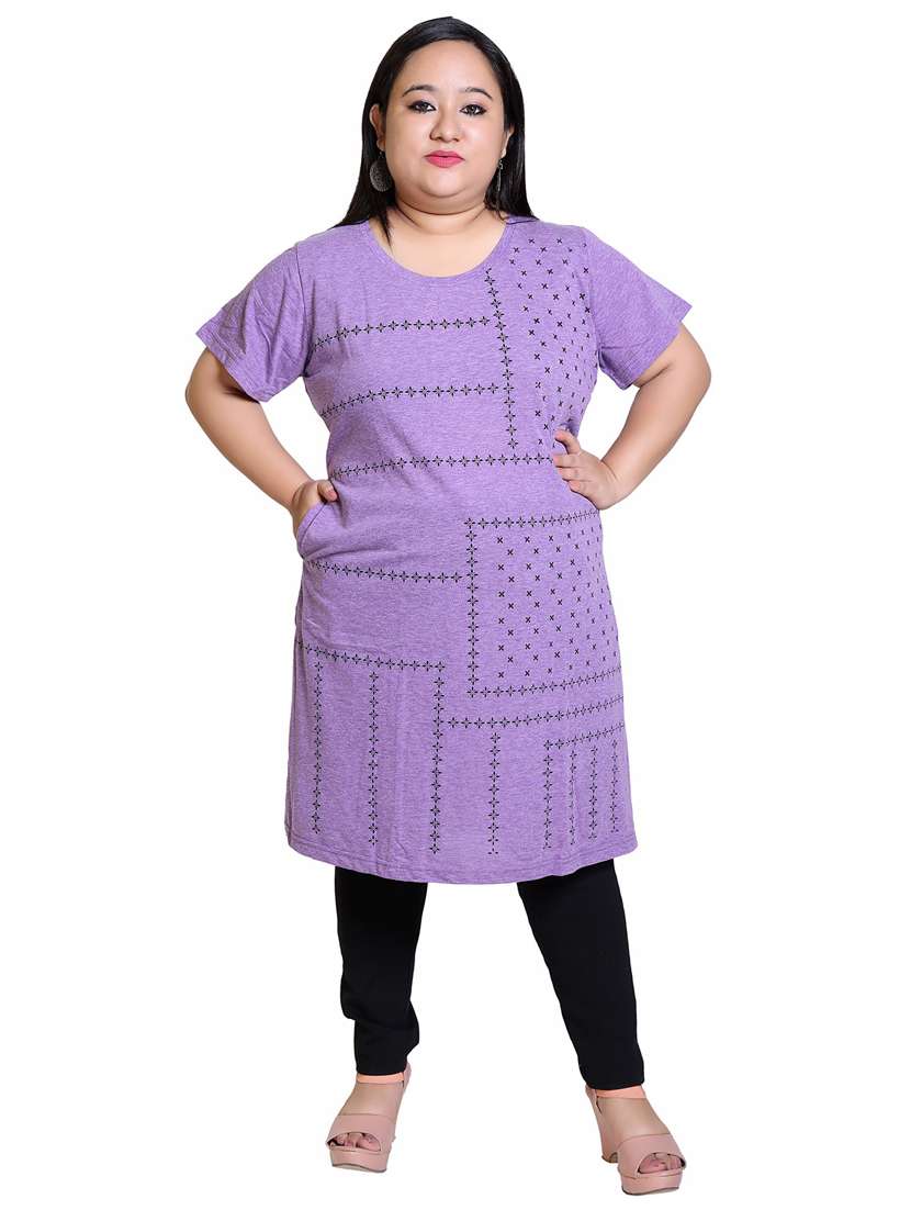 women's front print round neck t-shirt