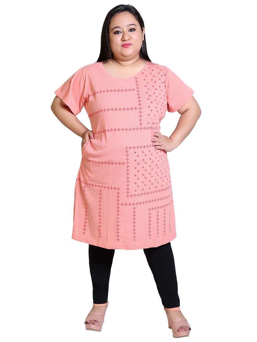 women's front print round neck t-shirt