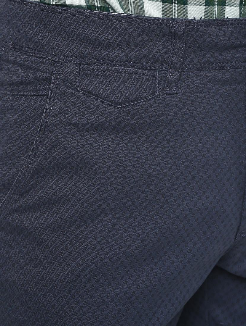 blue cotton blend flat front casual trouser - 19981126 - Standard Image - 3