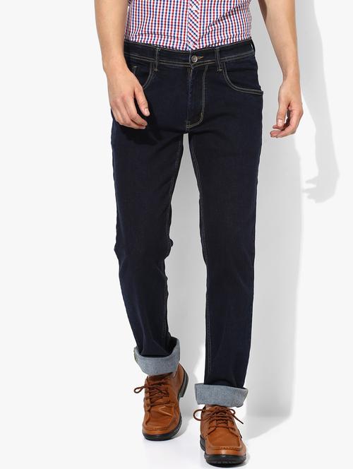 dark blue mid rise full length plain jean - 19981288 - Standard Image - 0