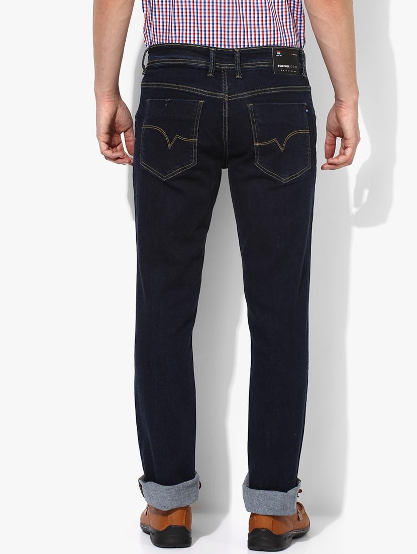 dark blue mid rise full length plain jean - 19981288 - Standard Image - 3
