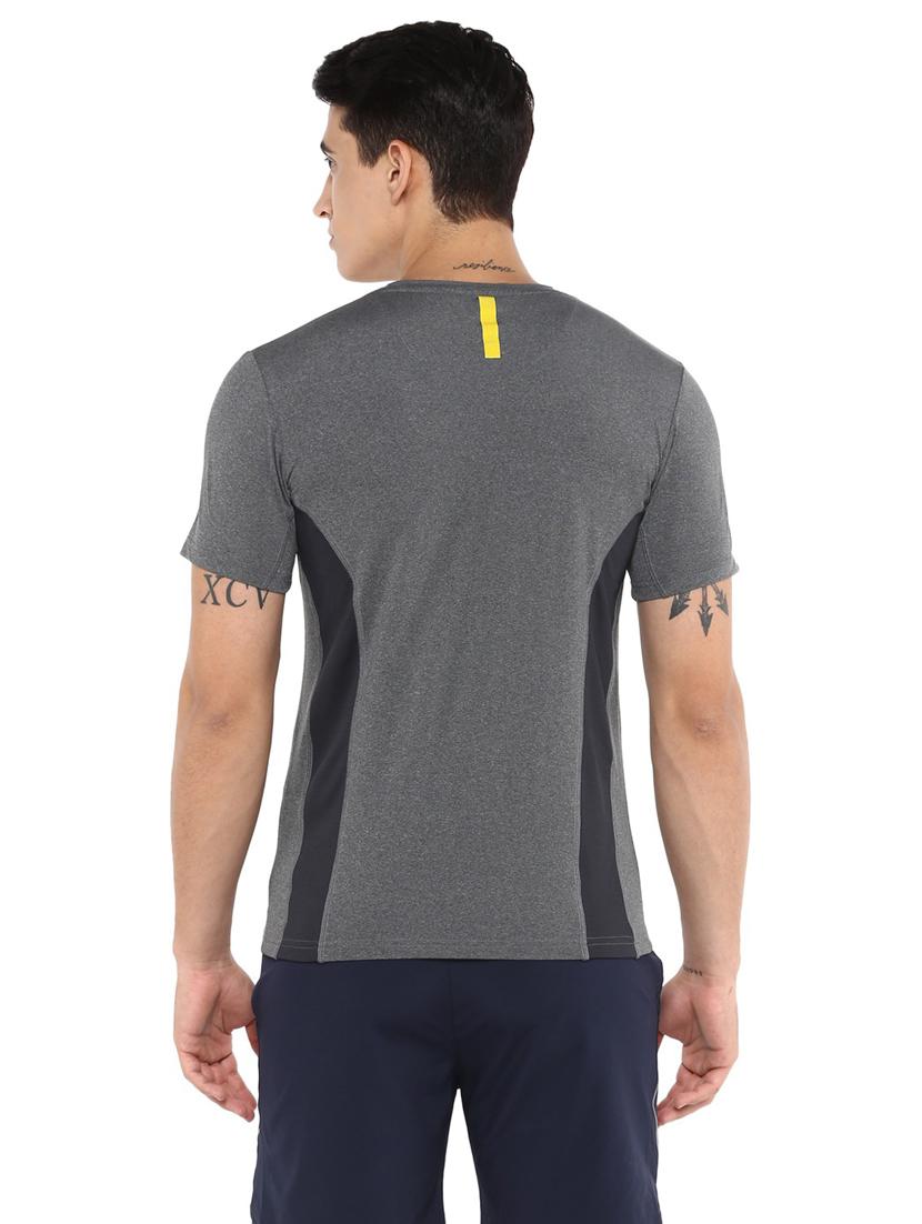 grey color blocked round neck t-shirt - 19981473 - Standard Image - 3