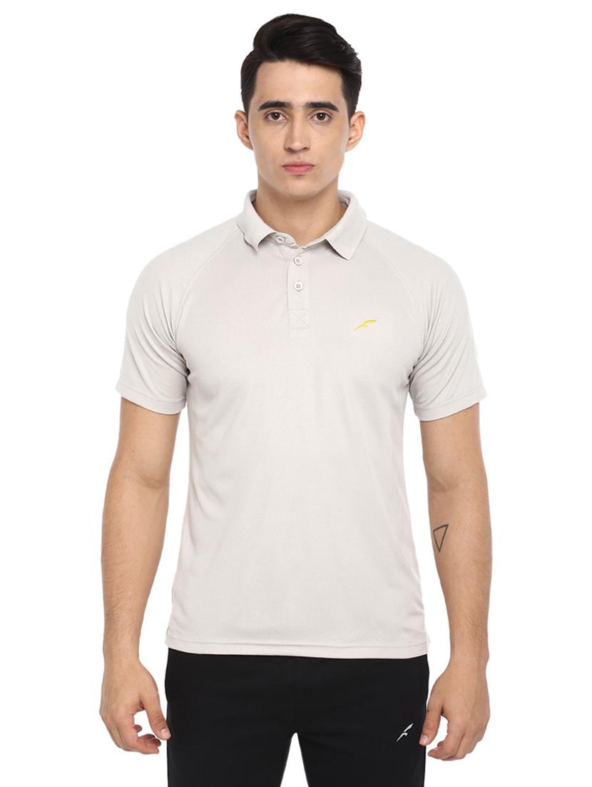 white solid short sleeve polo t-shirt - 19981531 - Zoom Image - 0