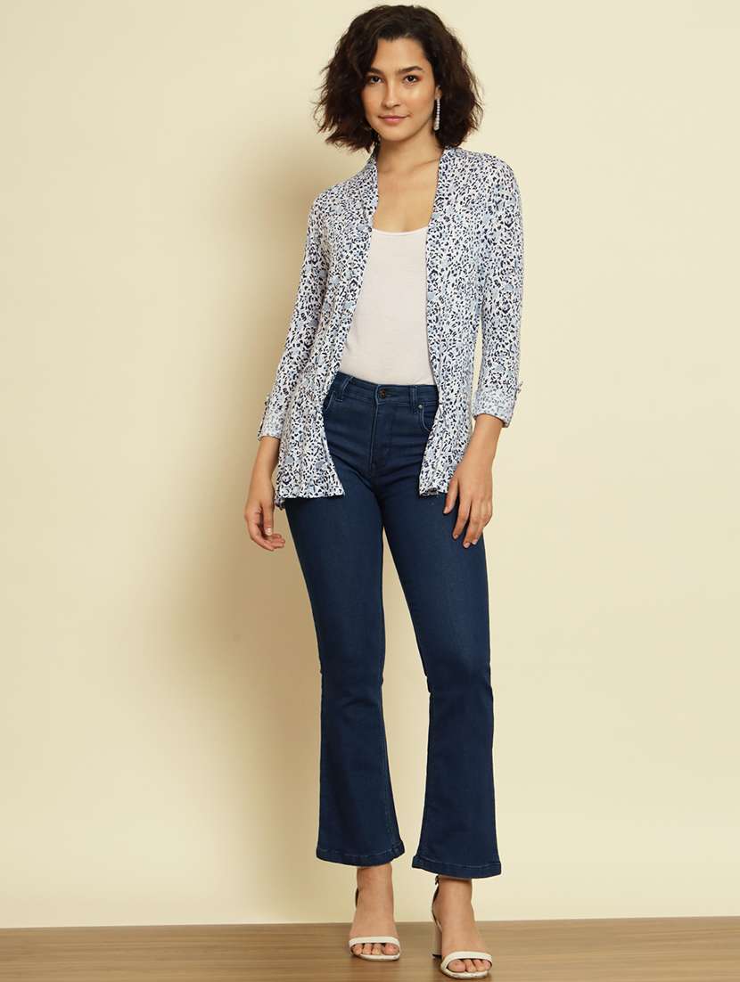 women printed long sleeve shrugs - 19982660 - Standard Image - 3