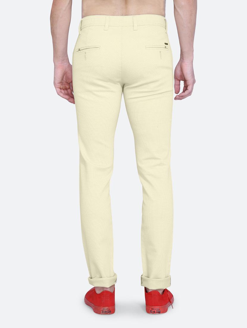off white cotton flat front casual trouser - 19982797 - Standard Image - 3