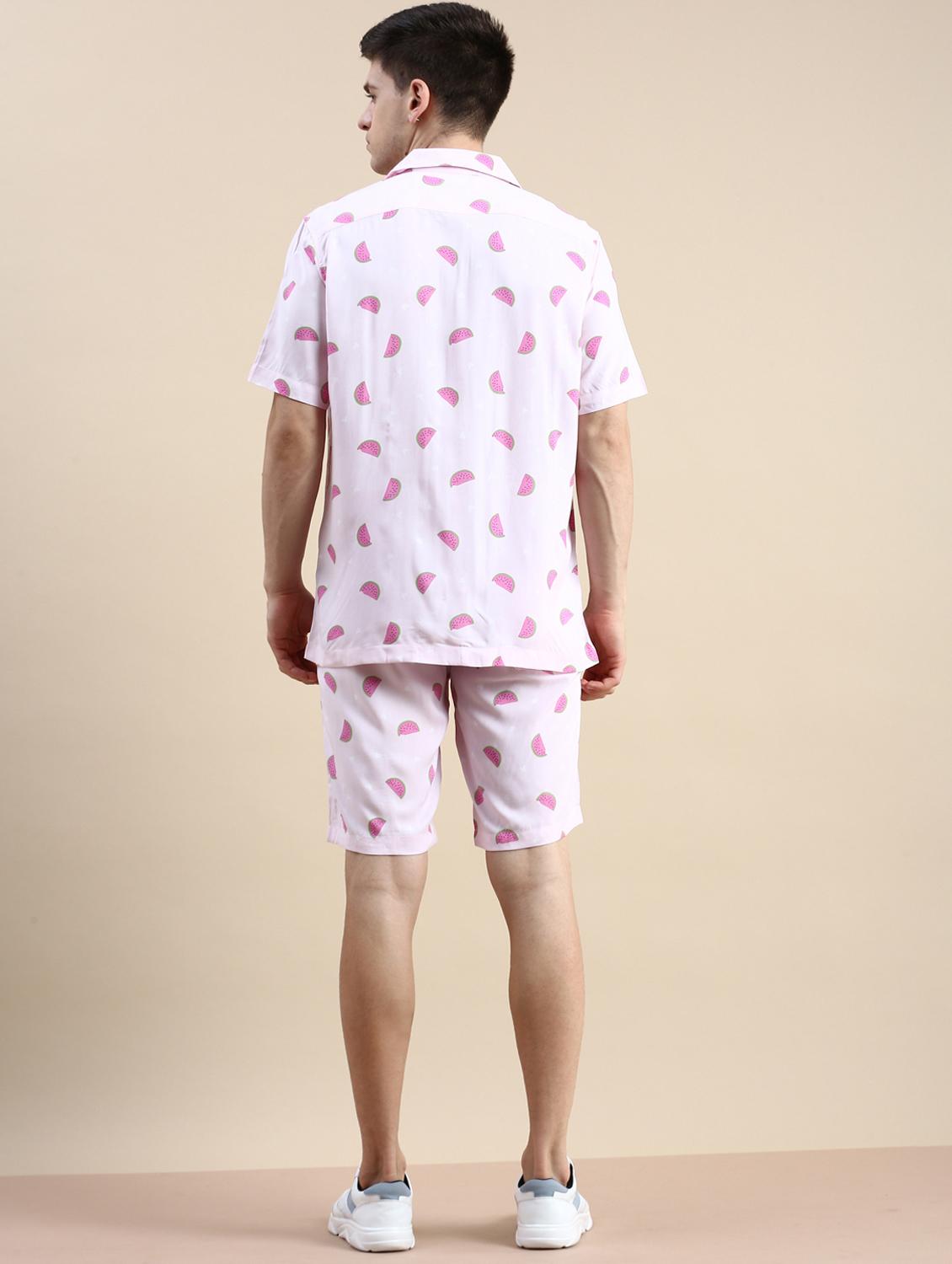 men's printed shirt and short co ord set - 19983033 - Standard Image - 3