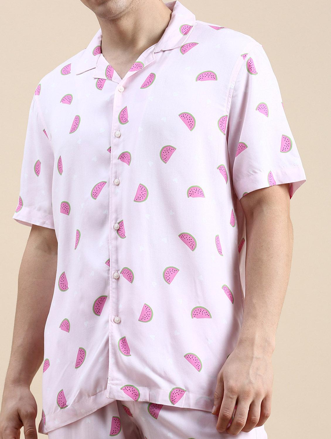 men's printed shirt and short co ord set - 19983033 - Standard Image - 5