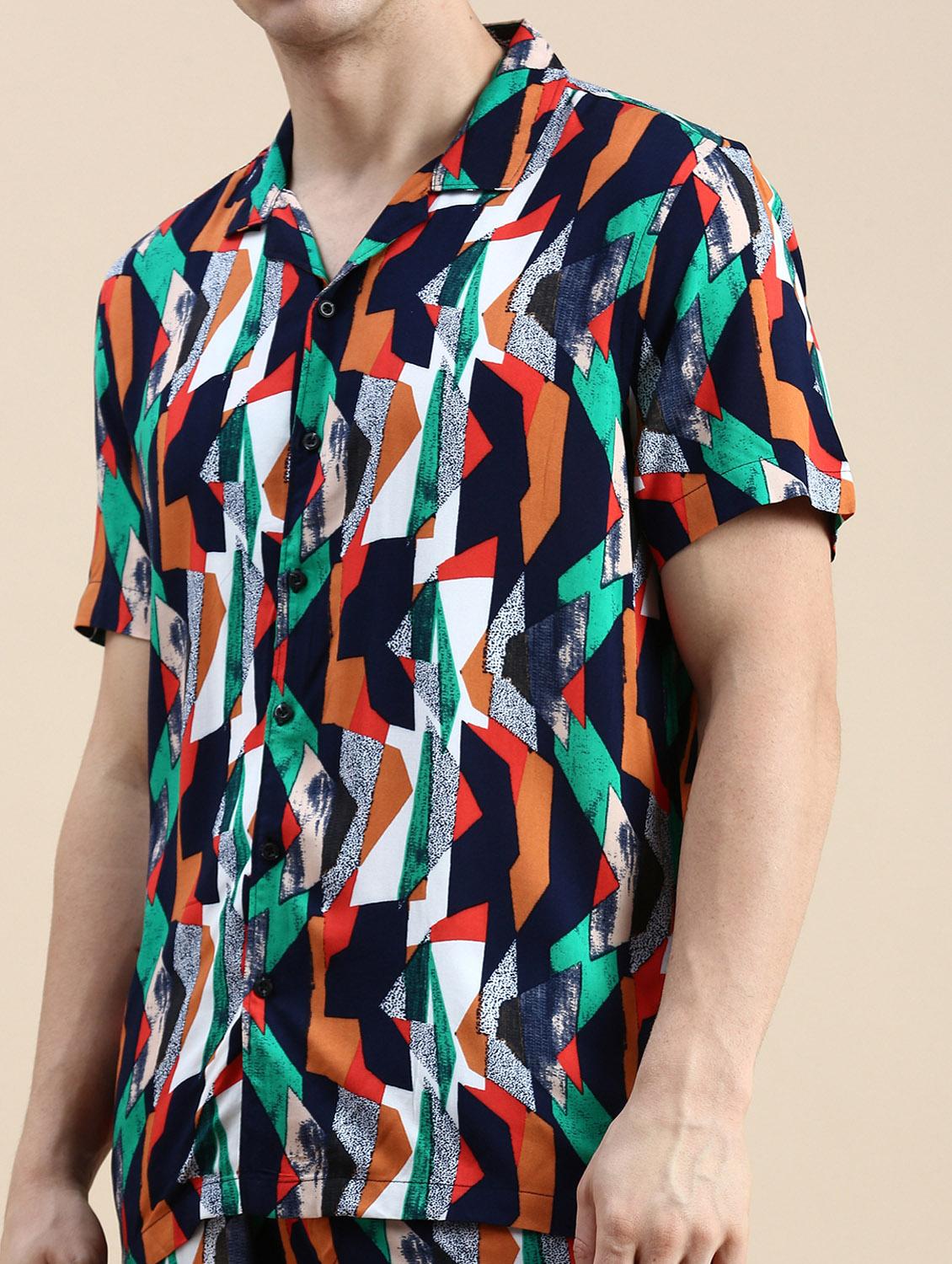 men's printed shirt and short co ord set - 19983040 - Standard Image - 5