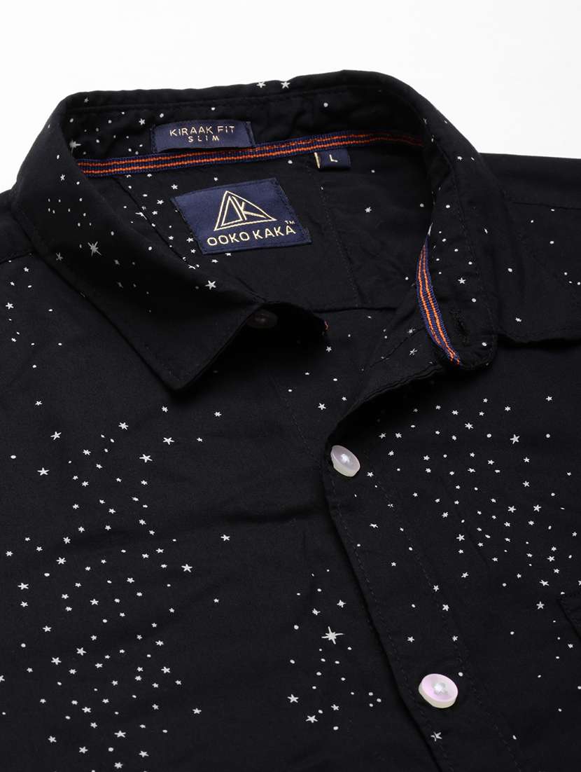 mens micro print casual shirt - 19983083 - Standard Image - 5