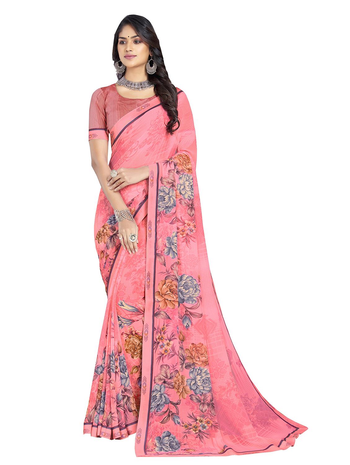 pink printed saree - 19983253 -  Zoom Image - 0
