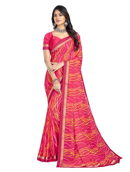 printed saree with blouse piece - 19983260 - Standard Image - 0