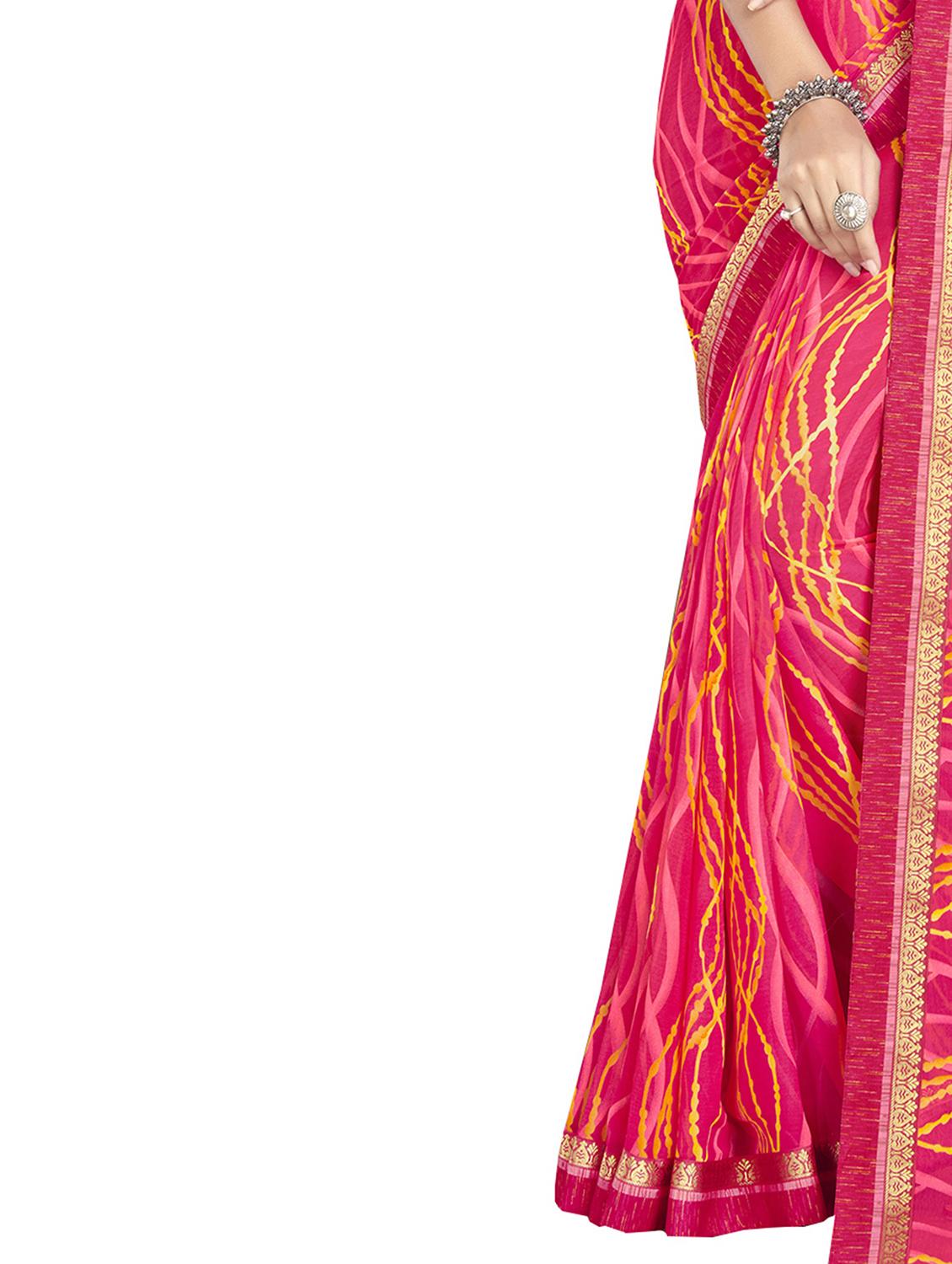 printed saree with blouse piece - 19983260 - Standard Image - 3