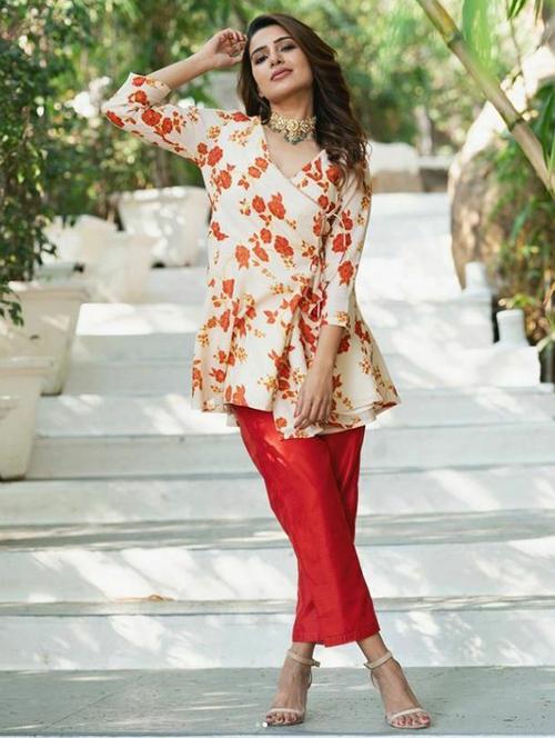 floral print kurta pant set - 19983302 - Standard Image - 0