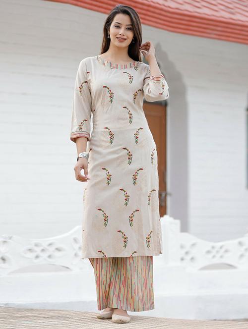 printed kurta palazzo set - 19983312 - Standard Image - 0