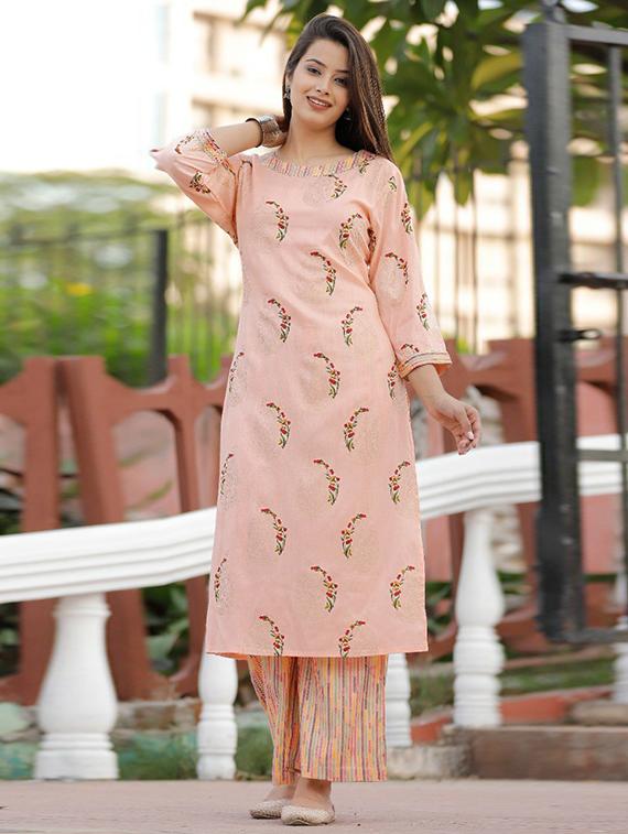 printed kurta palazzo set - 19983313 -  Zoom Image - 0