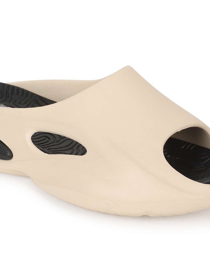 beige pu slides flip flops - 19984184 -  Standard Image - 5