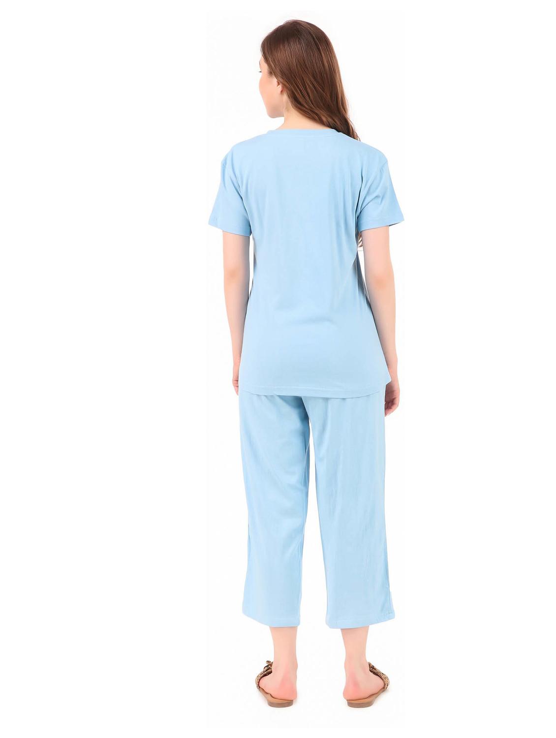 round neck printed nightwear pyjama set - 19984688 - Standard Image - 3