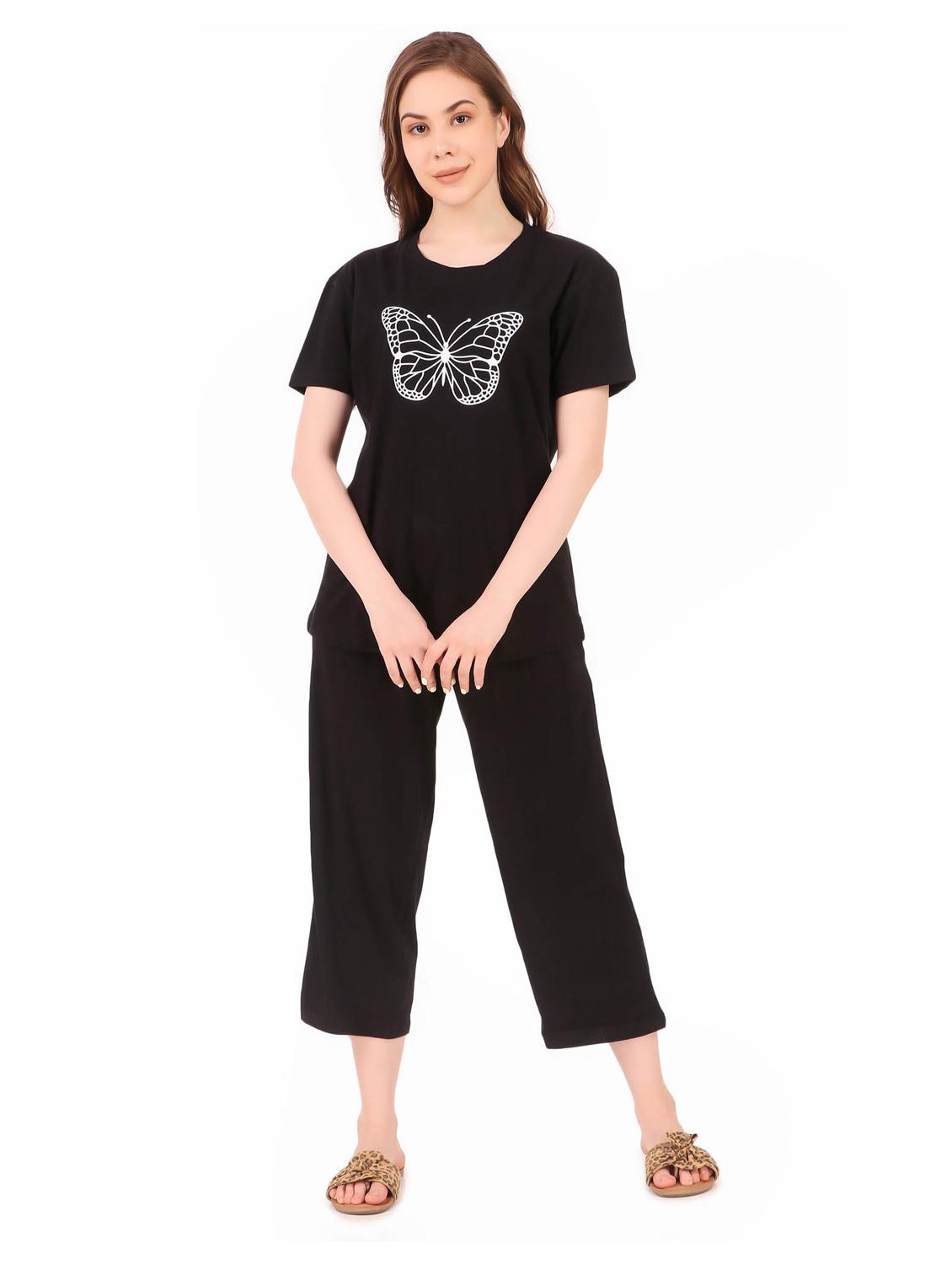 round neck printed nightwear pyjama set - 19984690 - Zoom Image - 0