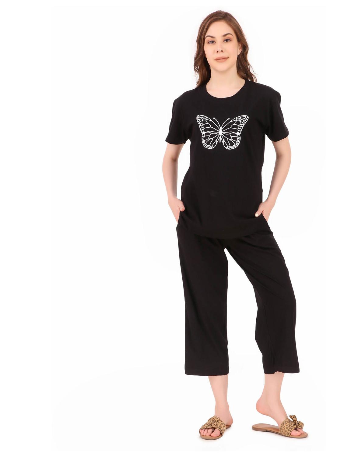 round neck printed nightwear pyjama set - 19984690 - Standard Image - 3