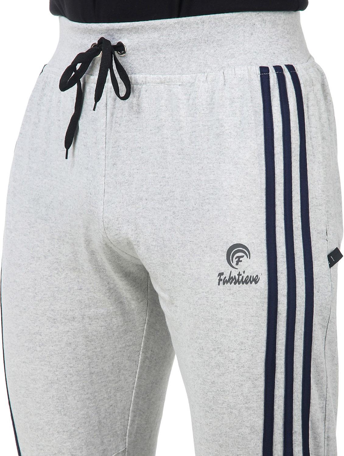 grey cotton full length track pant - 19984719 - Standard Image - 3