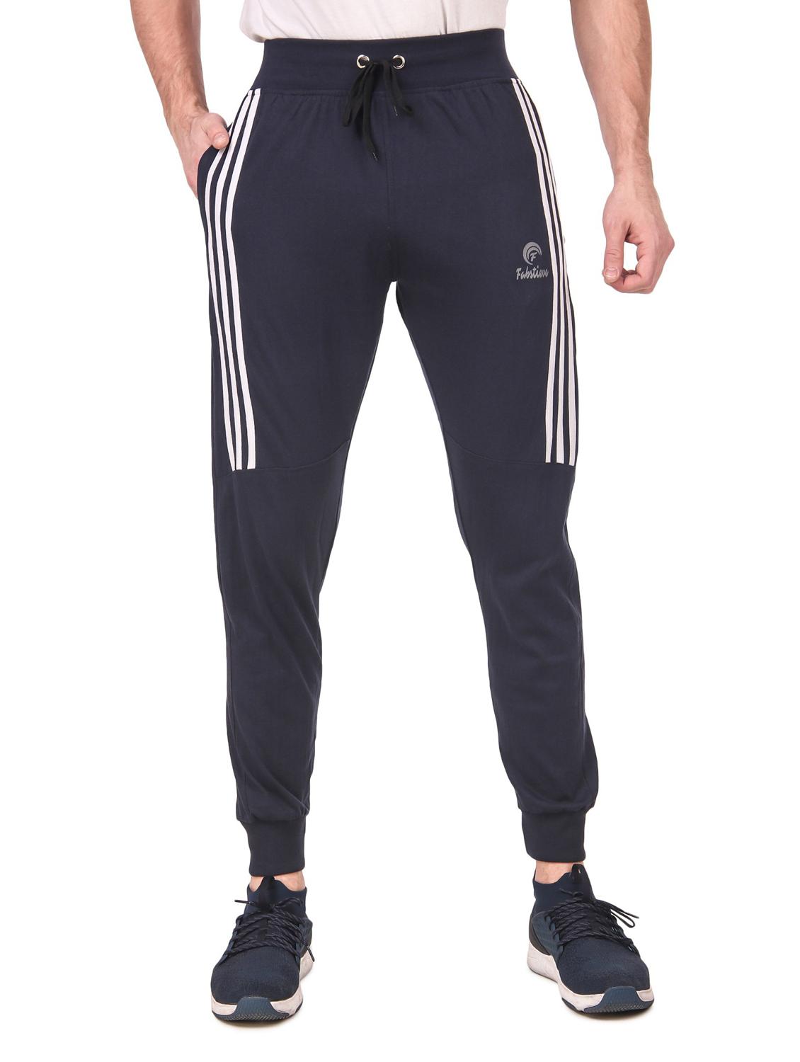 dark blue cotton full length track pant - 19984721 - Zoom Image - 0