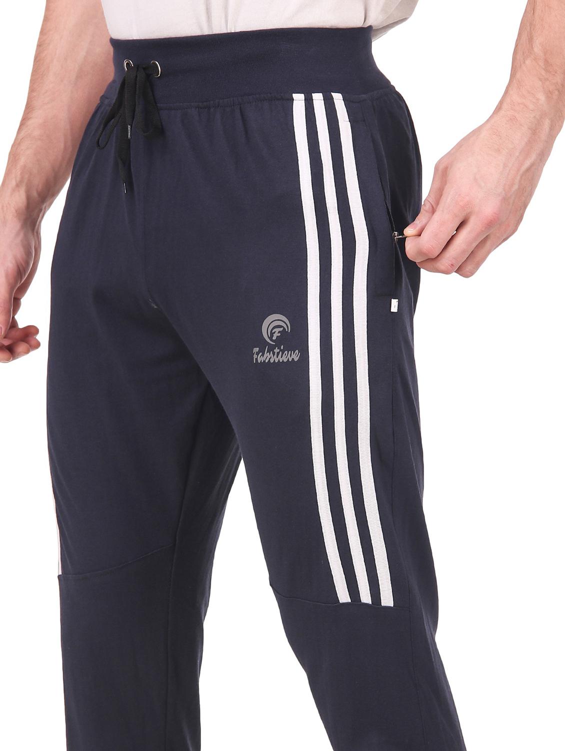 dark blue cotton full length track pant - 19984721 - Standard Image - 3