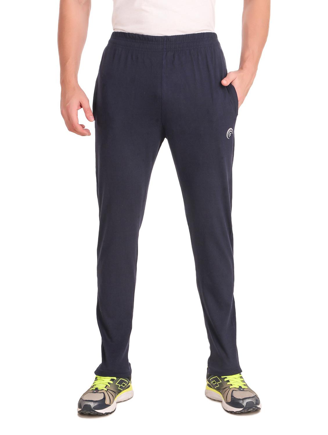 dark blue cotton full length track pant - 19984736 - Zoom Image - 0