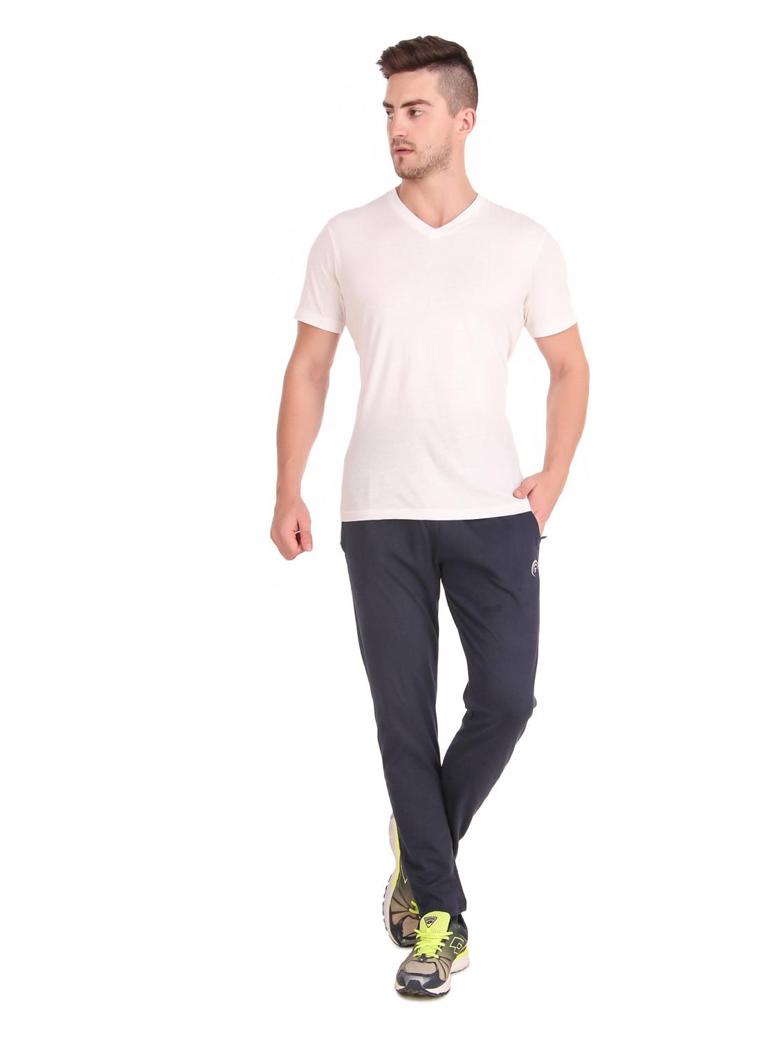 dark blue cotton full length track pant - 19984736 - Standard Image - 3
