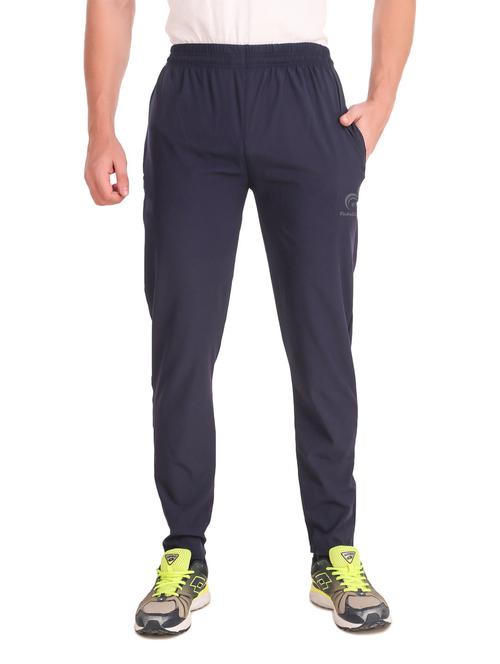 dark blue lycra blend  full length track pant - 19984771 -  Standard Image - 0