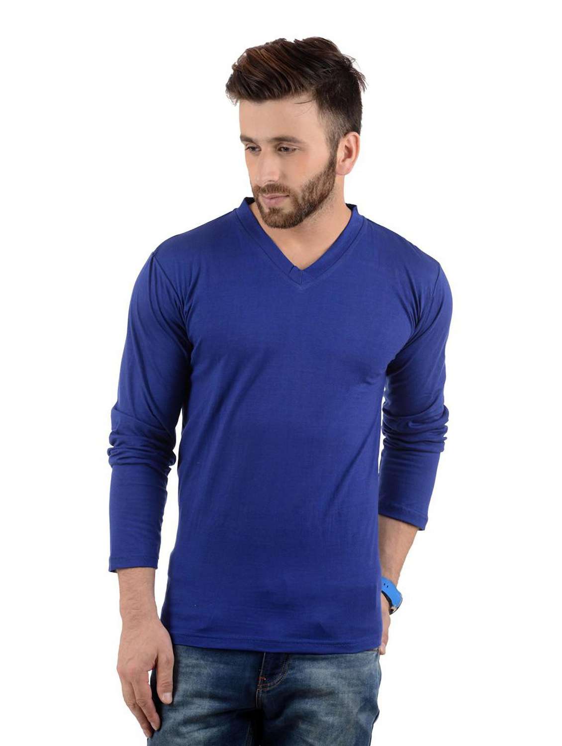 v-neck solid regular t-shirt - 19984799 -  Zoom Image - 0