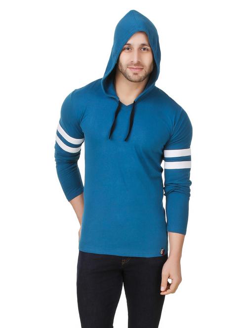 hood neck solid regular t-shirt - 19984809 - Standard Image - 0