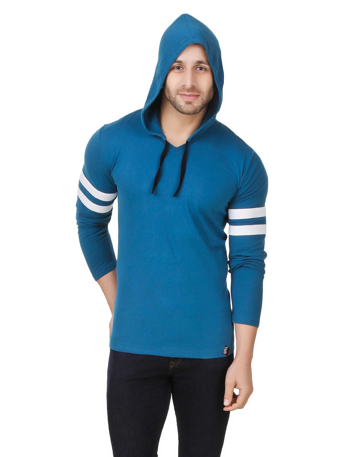 hood neck solid regular t-shirt - 19984809 - Zoom Image - 0