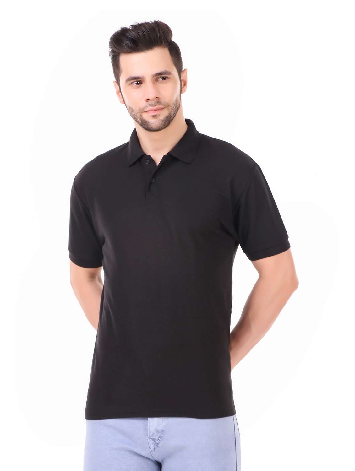 mens solid polo t-shirt  - 19984815 -  Zoom Image - 0