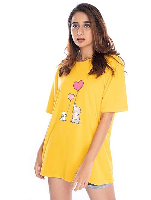 yellow cotton regular tshirt - 19985030 -  Standard Image - 0