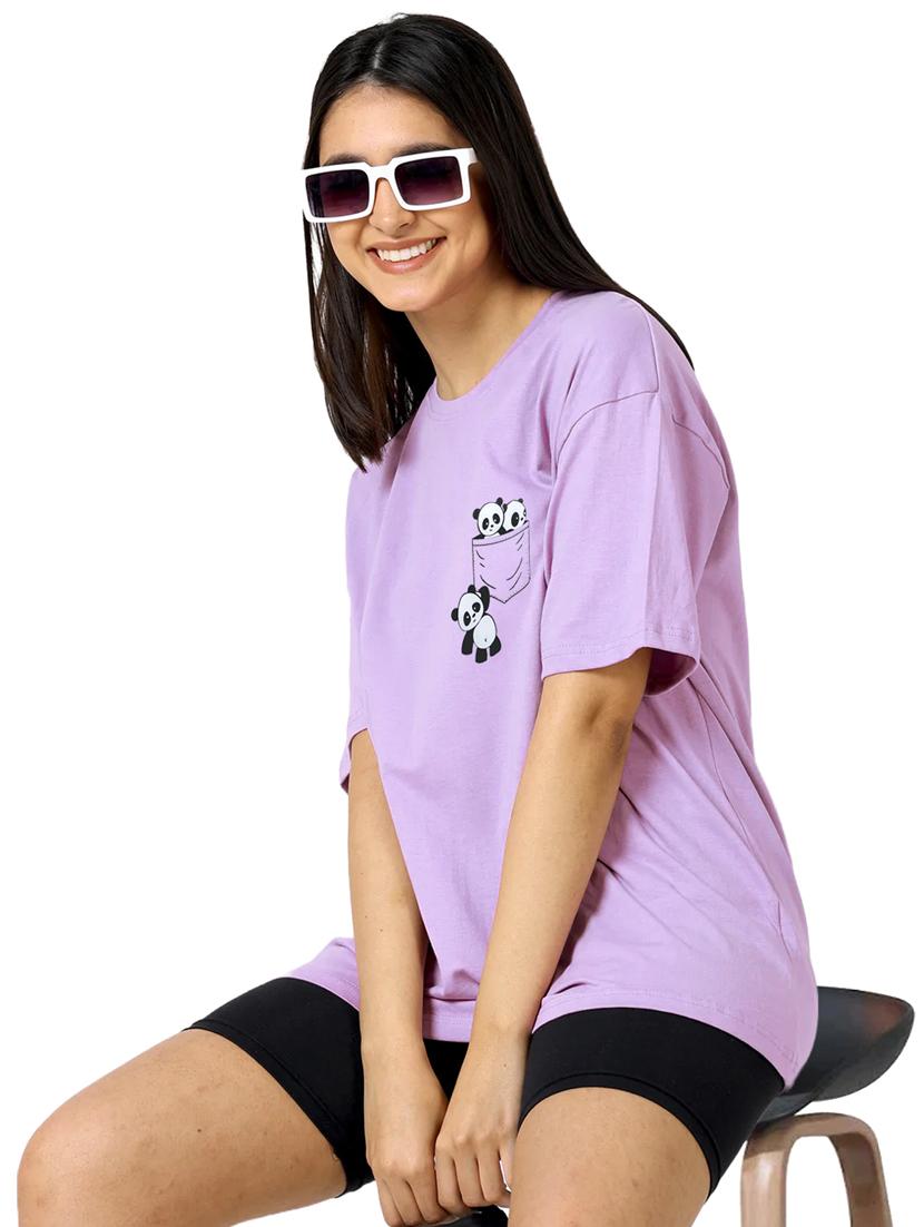 purple cotton regular tshirt - 19985075 - Standard Image - 3