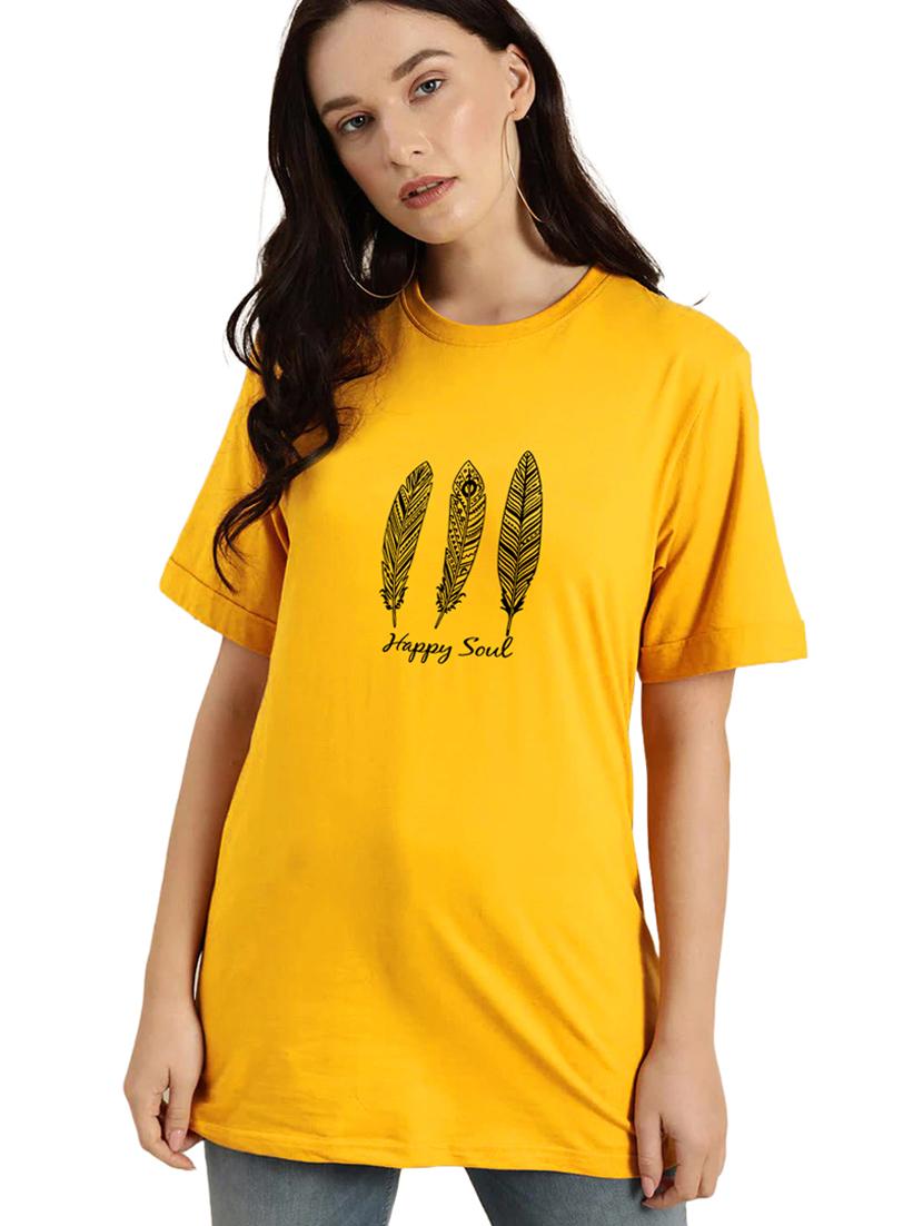 yellow cotton regular tshirt - 19985077 - Zoom Image - 0