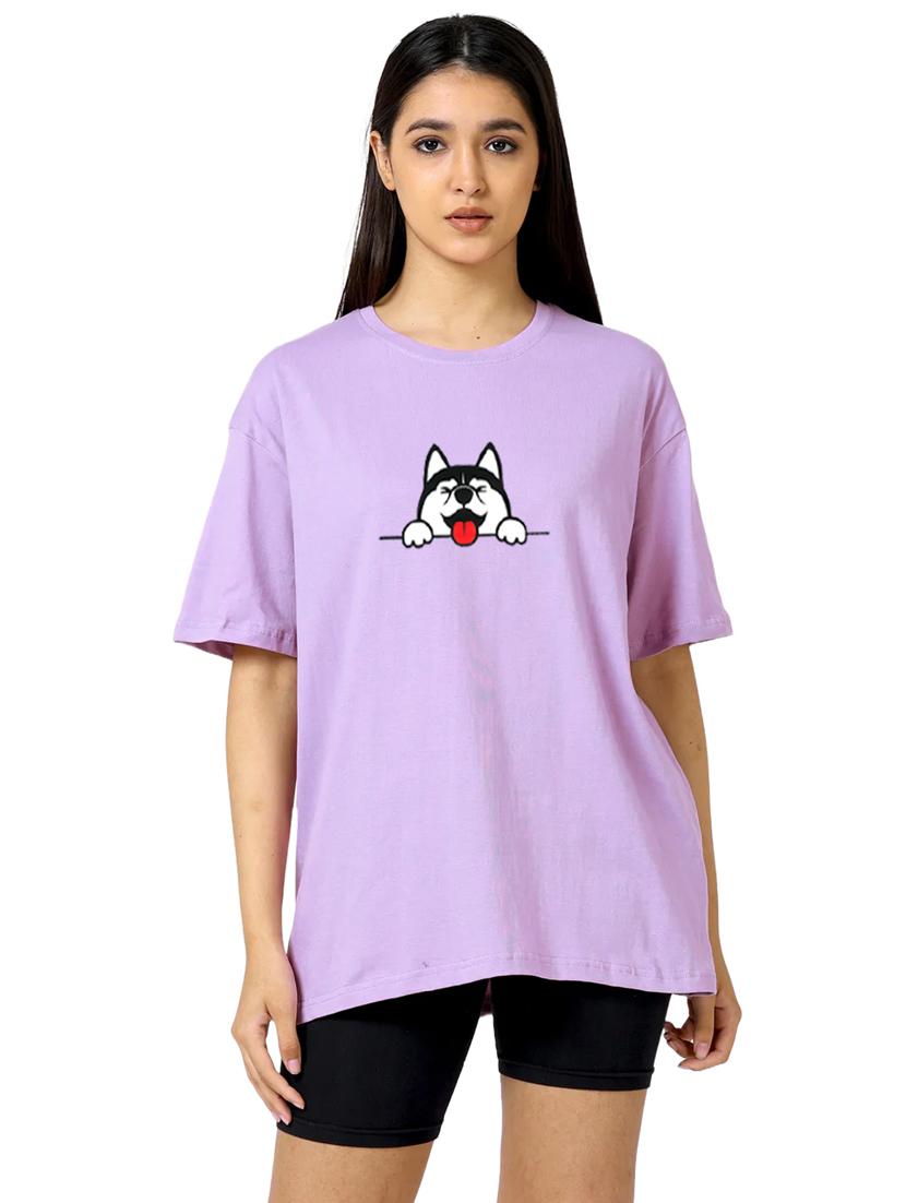 purple cotton regular tshirt - 19985085 - Zoom Image - 0
