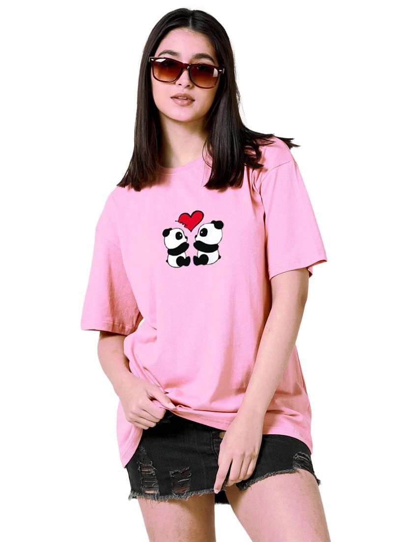 pink cotton regular tshirt - 19985086 -  Zoom Image - 0