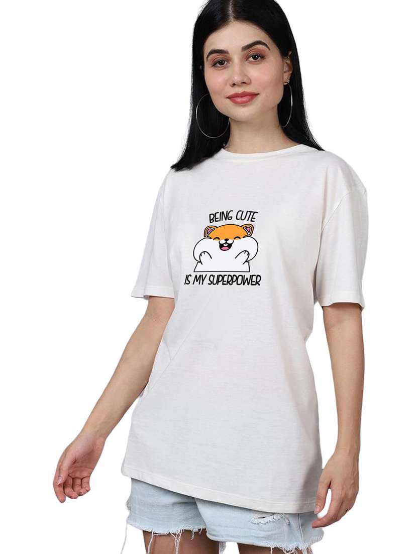 white cotton regular tshirt - 19985114 -  Zoom Image - 0