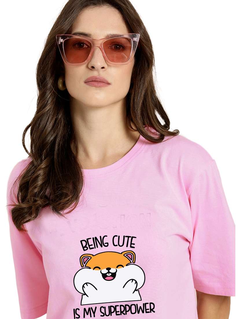 pink cotton regular tshirt - 19985120 -  Standard Image - 3