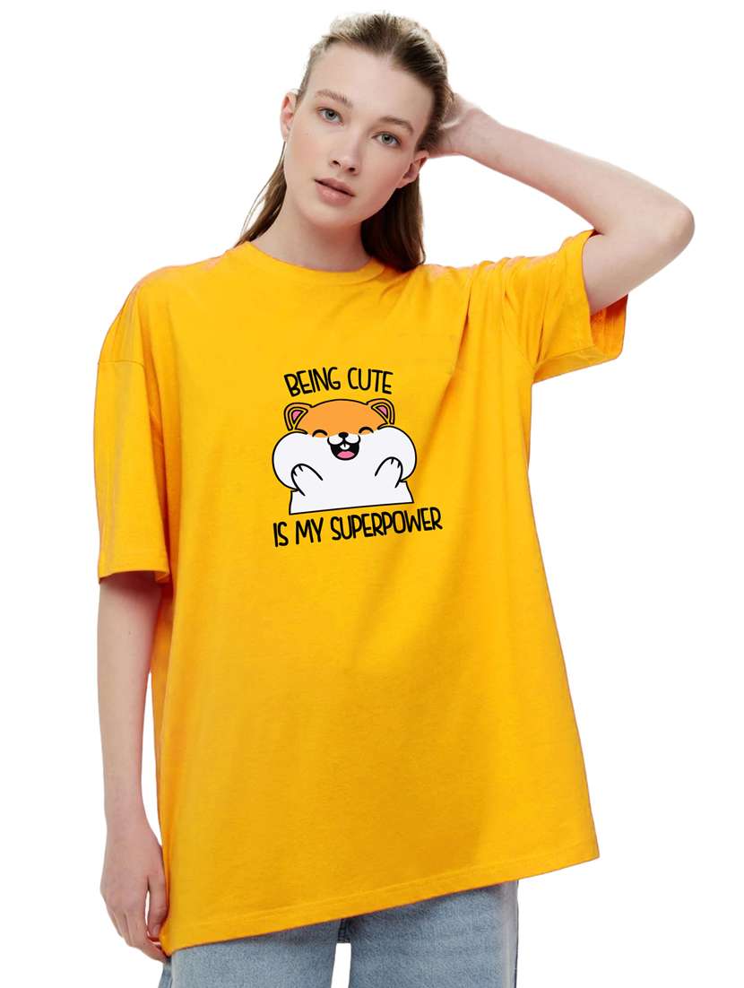 yellow cotton regular tshirt - 19985121 -  Zoom Image - 0
