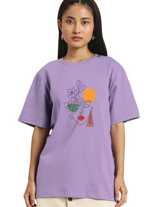 purple cotton regular tshirt - 19985126 - Standard Image - 0