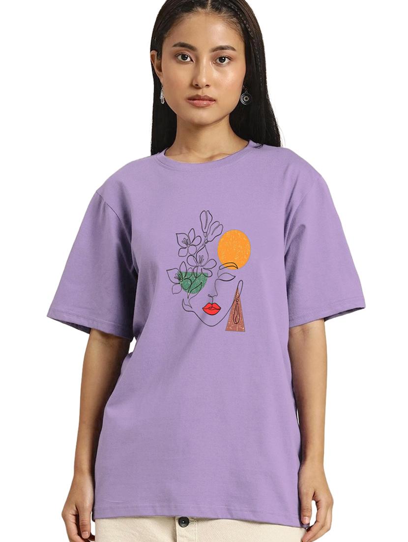 purple cotton regular tshirt - 19985126 - Zoom Image - 0