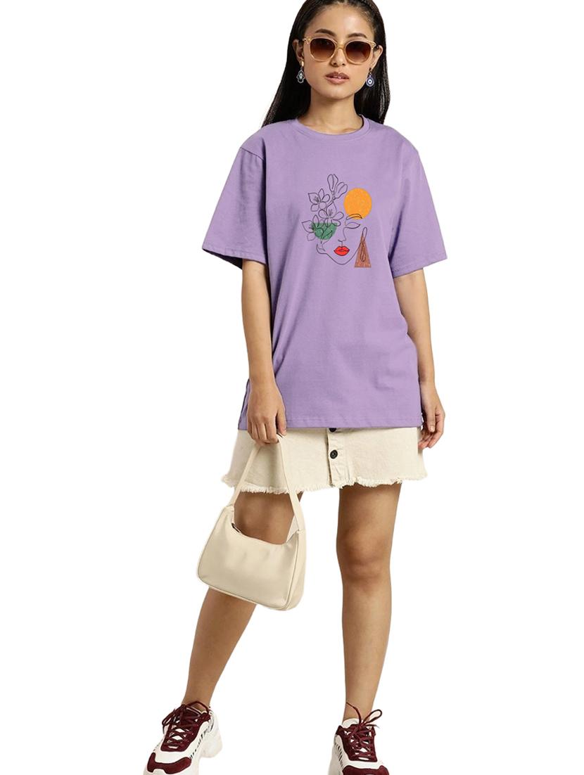 purple cotton regular tshirt - 19985126 - Standard Image - 3